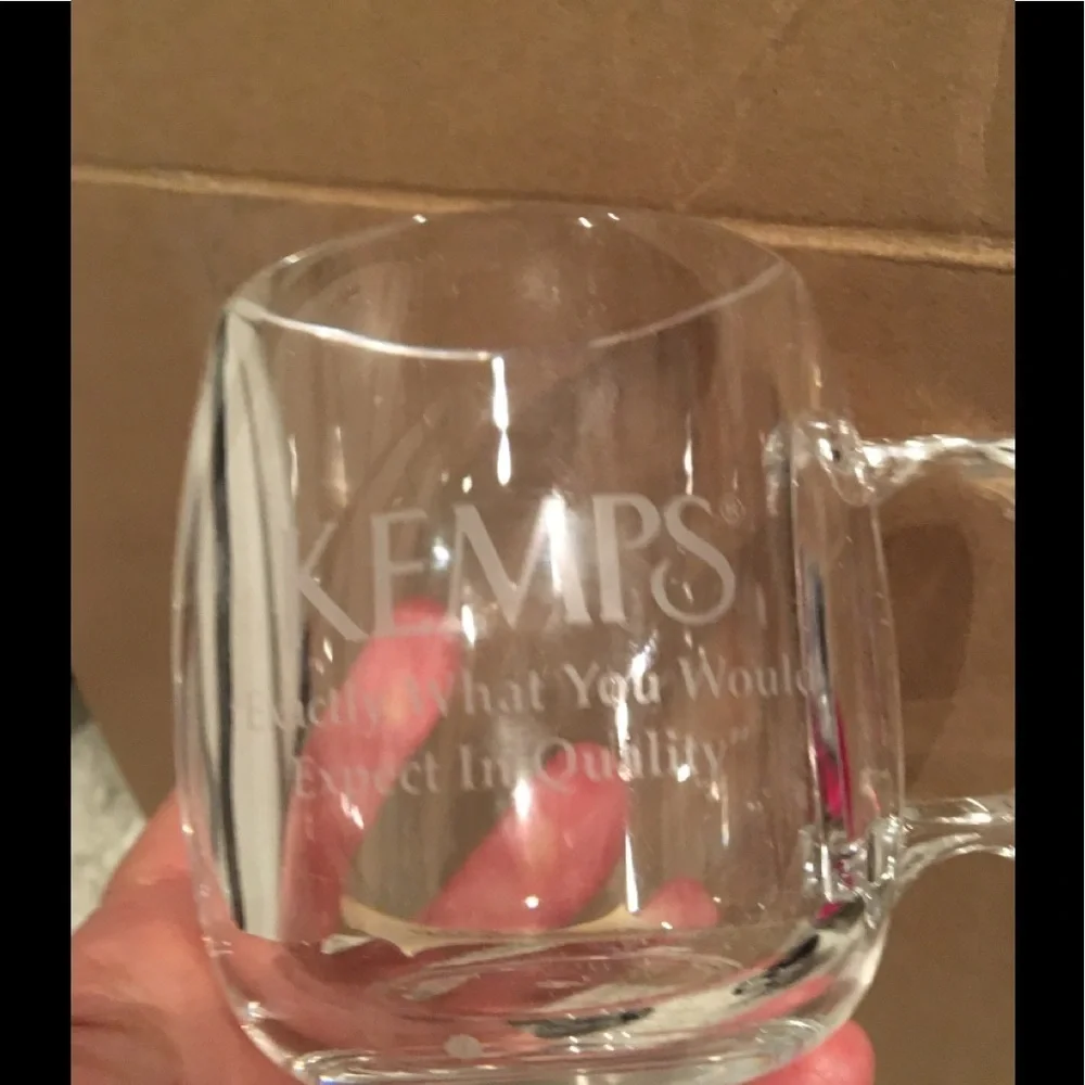 Set of 4 Kemps Glass Tea Cups Coffee Mugs Drinking Glass With Handle